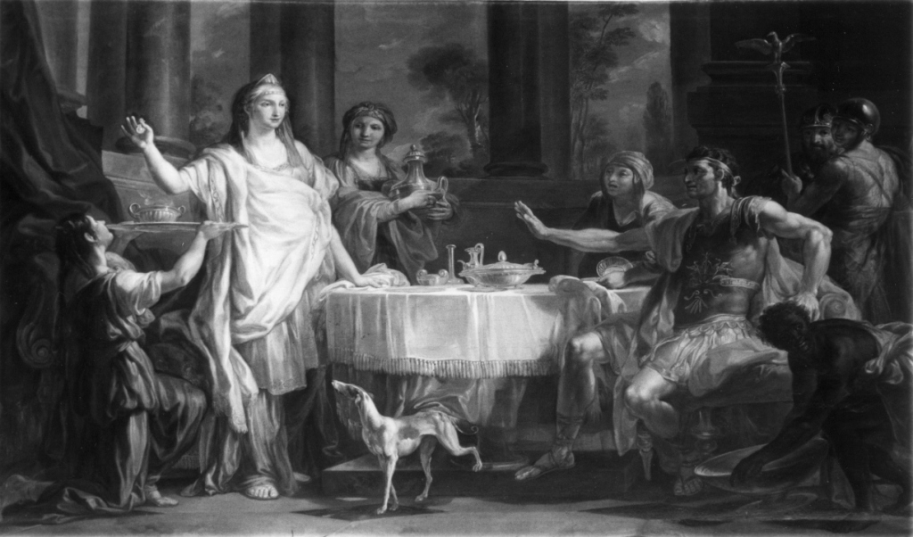 Il convito di Cleopatra (dipinto) di Conca Tommaso (sec. XVIII)
