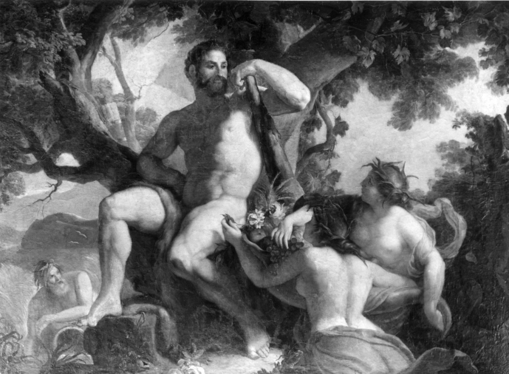 Ercole riceve dalle ninfe il corno di Acheloo (dipinto) di Unterberger Christoph (sec. XVIII)