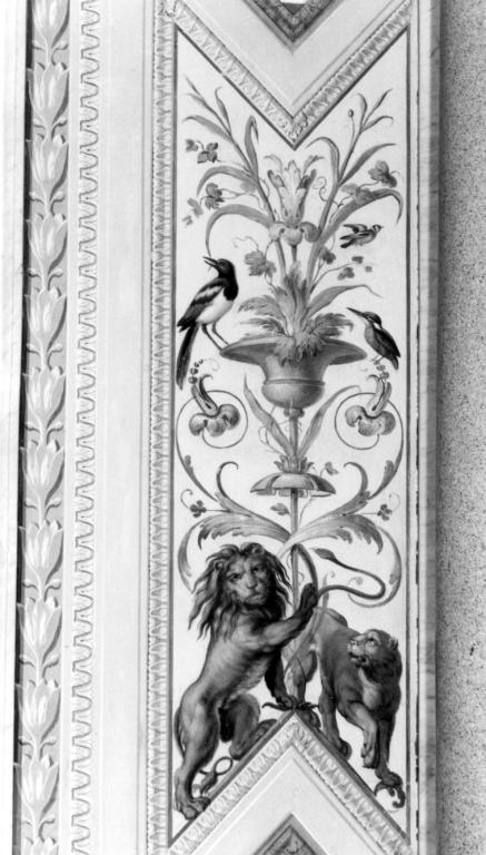 Leone, leonessa e uccelli (dipinto) di Peters Johann Wenzel (sec. XVIII)