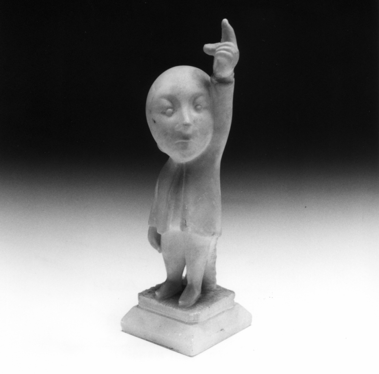 Figura d'uomo con braccio alzato (statuetta) - manifattura italiana (prima metà sec. XX)