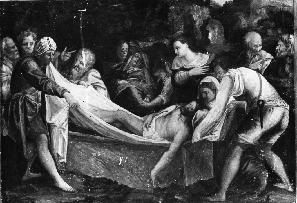 deposizione di Cristo nel sepolcro (dipinto) - ambito emiliano (seconda metà sec. XVI)