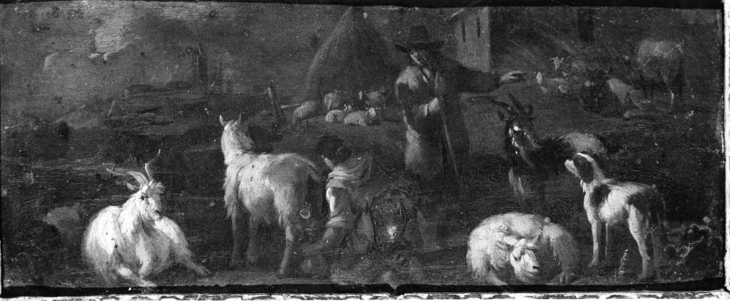 pastore con animali (dipinto) di Van Bloemen Pieter detto Stendardo (metà sec. XVII)