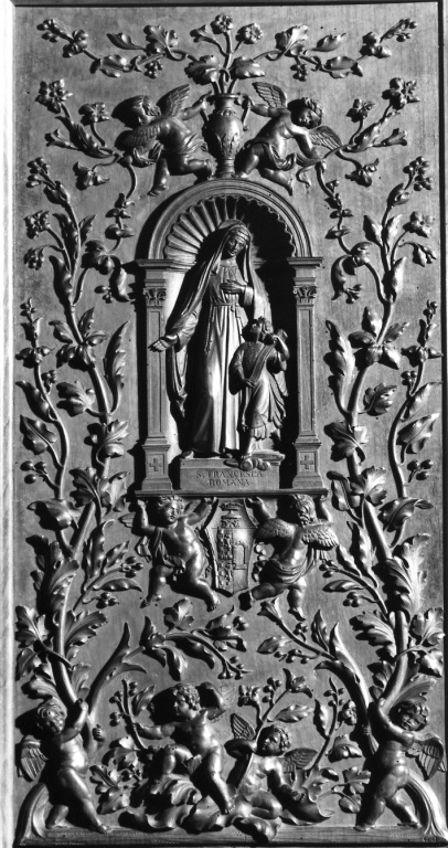 Santa Francesca romana (rilievo) di Fontana Francesco, Burzagli G (sec. XIX)