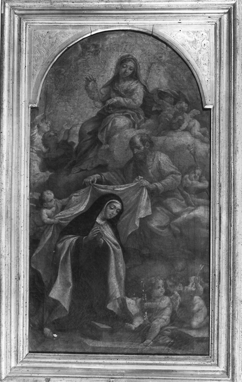 Santa Teresa d'Avila, San Giuseppe e la Vergine Maria (dipinto) - ambito romano (sec. XVIII)