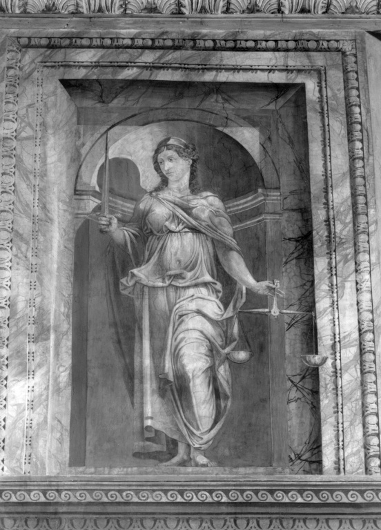 Giustizia (dipinto, complesso decorativo) - ambito romano (sec. XVI)