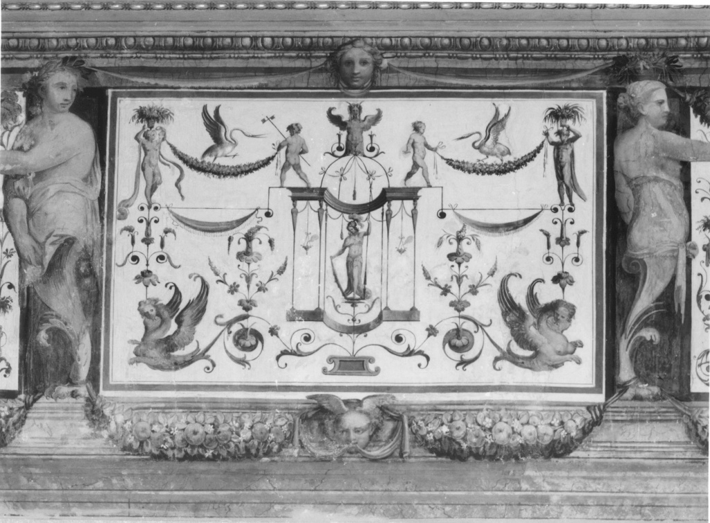 motivo decorativo a grottesche (dipinto) di Marchetti Marco detto Marco da Faenza (sec. XVI)
