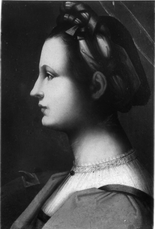 Ritratto di giovane donna come Santa Caterina d'Alessandria (dipinto) di Piccinelli Andrea detto Andrea del Brescianino (inizio sec. XVI)