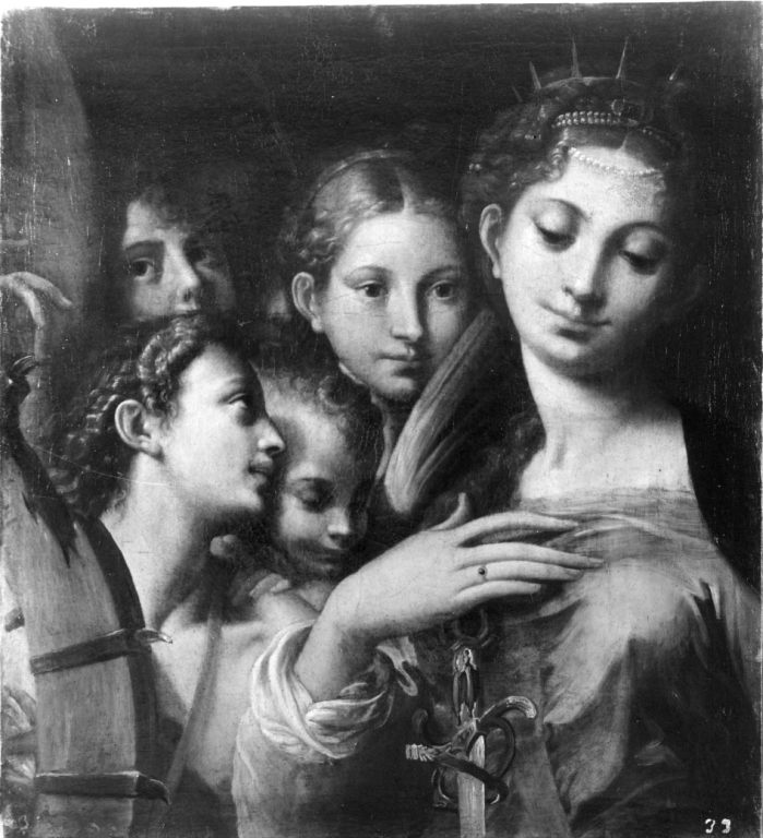 Santa Caterina e Angeli (dipinto) - ambito emiliano (fine/inizio secc. XVI/ XVII)