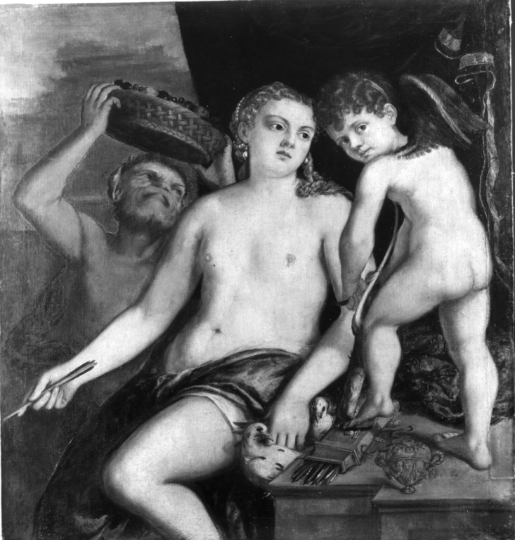 Venere, Amore e un Satiro (dipinto) - ambito veneto (fine sec. XVI)