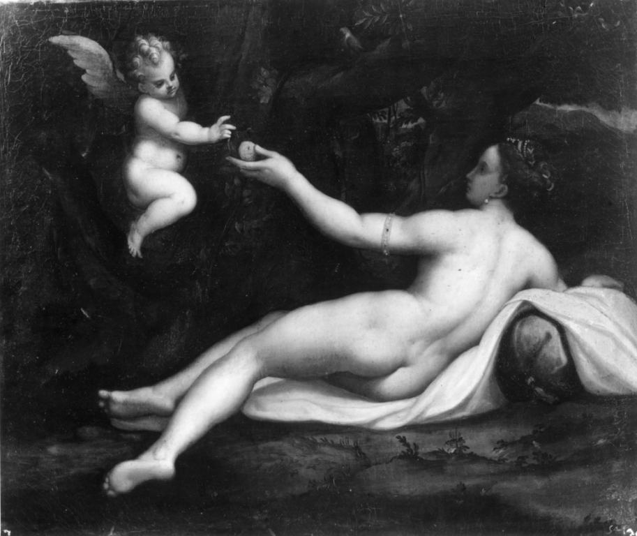 Venere e Amore (dipinto) di Naldini Giovambattista (maniera) (sec. XVI)