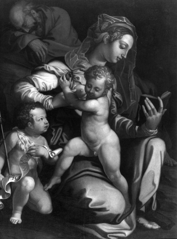 Sacra Famiglia con San Giovannino (dipinto) - ambito romano (metà sec. XVII)