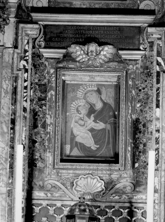 Madonna della Salute o di San Gregorio, Madonna con il Bambino (pala d'altare) - ambito romano (ultimo quarto sec. XVIII)
