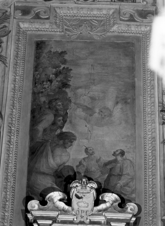 Santi Cosma e Damiano salvati miracolosamente dalle acque (dipinto) di Montagna Carlo Tullio, Lagi Simone (sec. XVII)