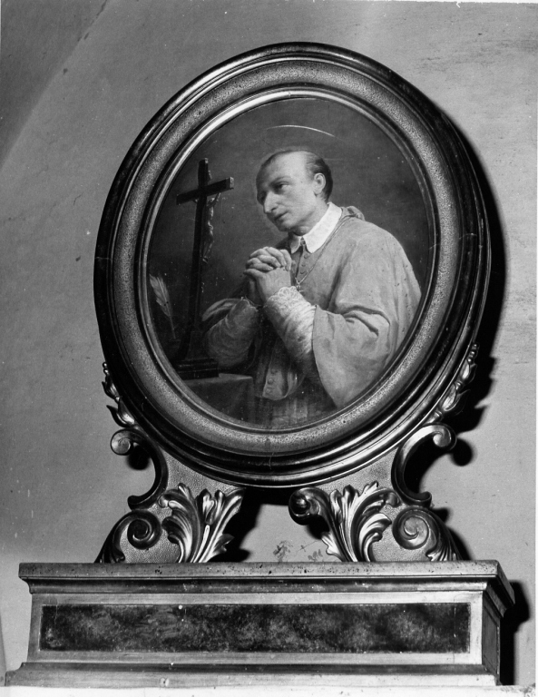 San Carlo Borromeo in adorazione della croce (dipinto) - ambito laziale (inizio sec. XX)