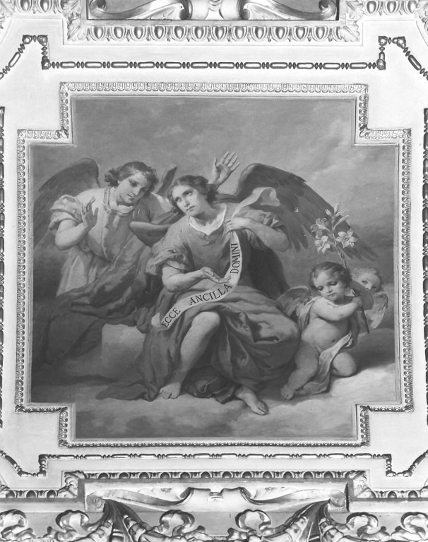 angeli reggicartiglio (dipinto) di D'Alessandro Domenico (terzo quarto sec. XIX)