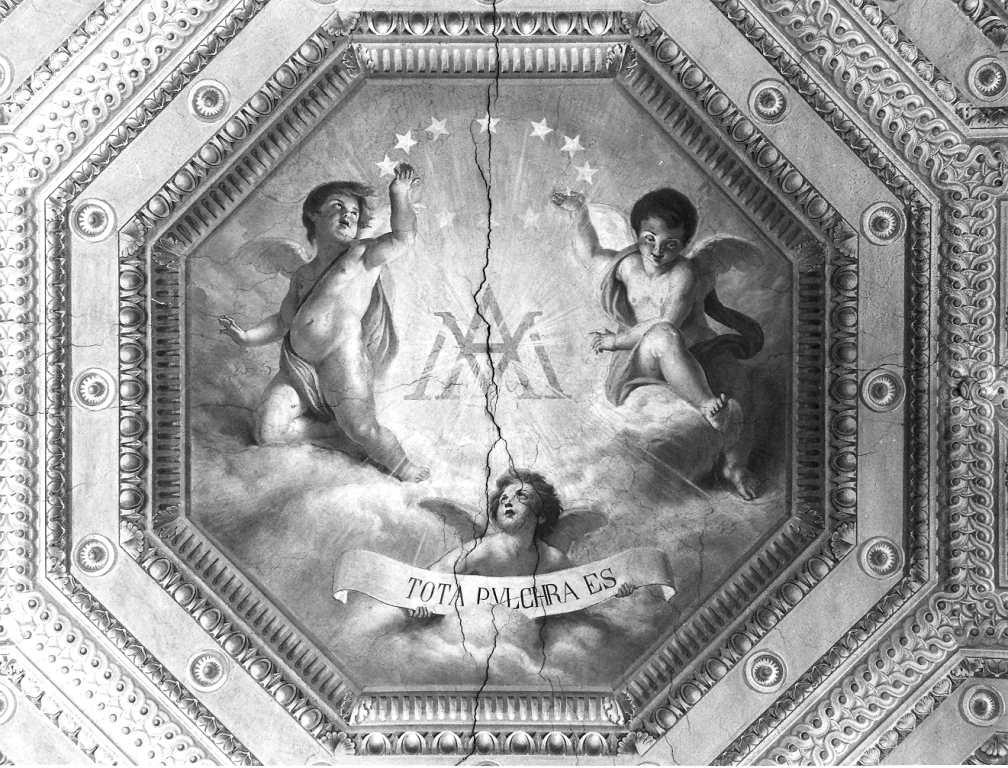 angeli con simboli mariani (dipinto) di Mariani Cesare (seconda metà sec. XIX)