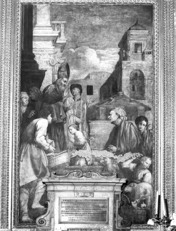 presentazione di Maria Vergine al tempio (dipinto) di Saraceni Carlo (primo quarto sec. XVII)