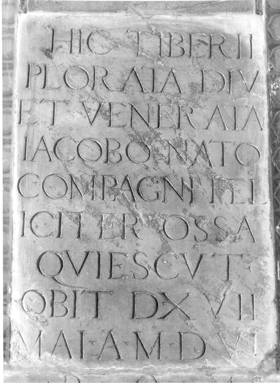 lapide tombale - manifattura romana (sec. XVI)
