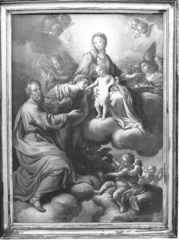 Madonna del Rosario con Sant'Anna e San Gioacchino (dipinto) - ambito romano (primo quarto sec. XVIII)
