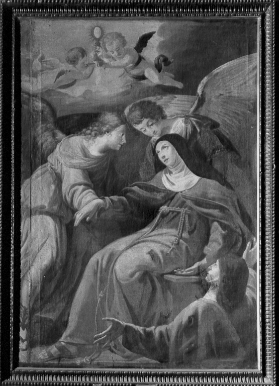 visione di santa Chiara d'Assisi (dipinto) di Padre Vitale da Saint'Etienne (prima metà sec. XVIII)