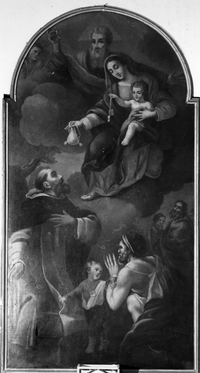 La Vergine che offre il riscatto a S. Giovanni di Matha (dipinto) di Fusi Francesco (prima metà sec. XVIII)