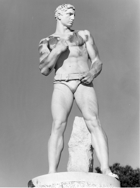 pugile in guardia (scultura) di Buttini Aldo (sec. XX)