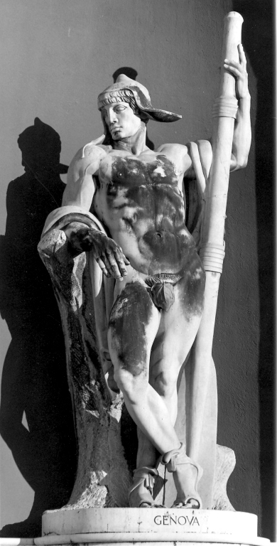 atleta con remo (scultura) di Canevari Silvio (sec. XX)