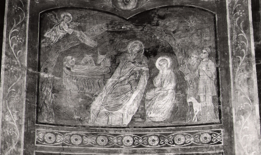 natività di Gesù (dipinto, complesso decorativo) di Caroselli Cesare, Palombi Alessandro (sec. XIX)