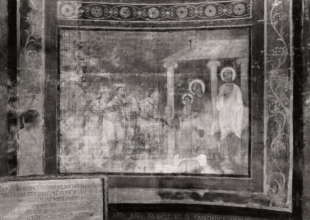 adorazione dei Re Magi (dipinto, complesso decorativo) di Caroselli Cesare, Palombi Alessandro (sec. XIX)