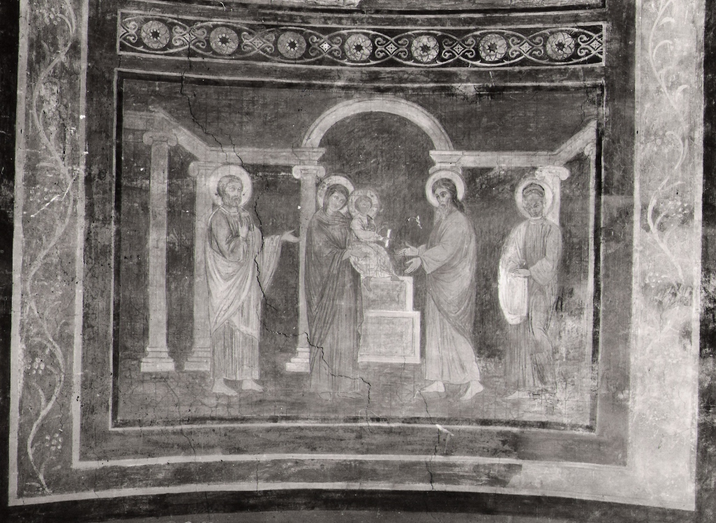 presentazione di Gesù al tempio (dipinto, complesso decorativo) di Caroselli Cesare, Palombi Alessandro (sec. XIX)
