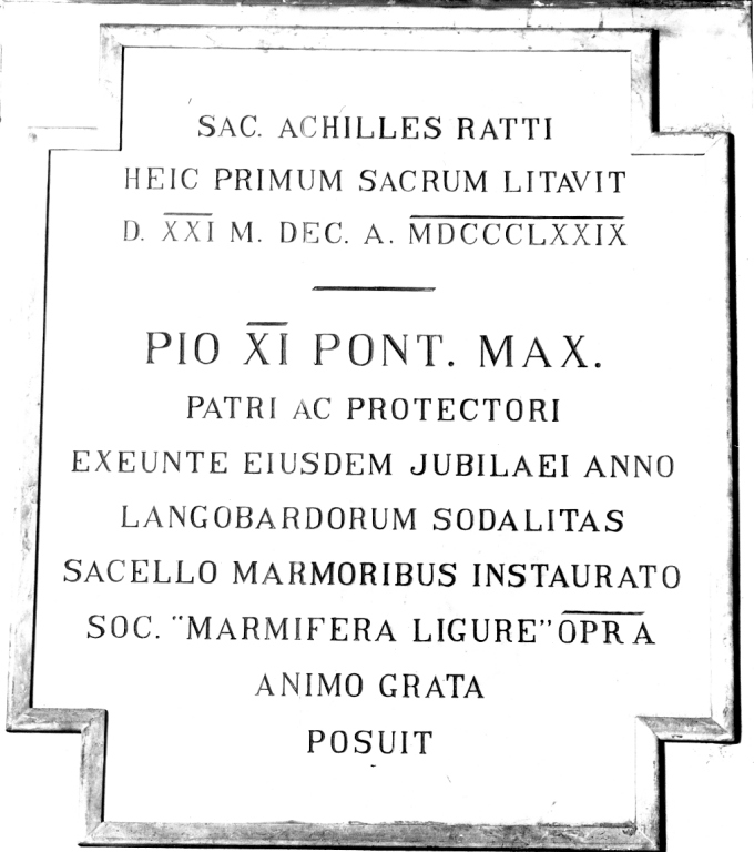 lapide commemorativa - ambito ligure (sec. XX)
