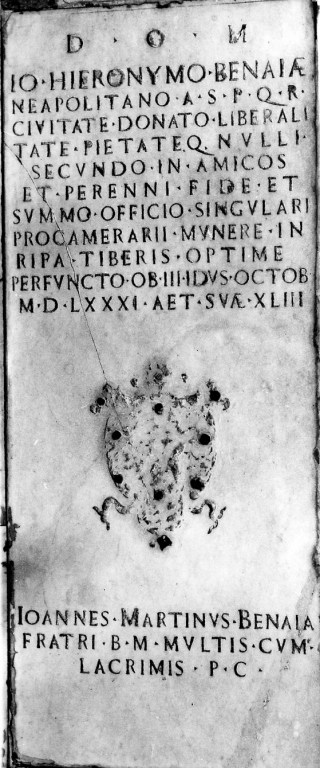 lapide tombale - bottega romana (sec. XVI)