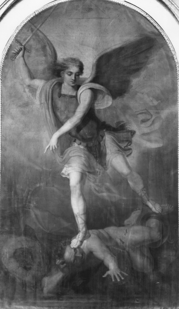 San Michele Arcangelo combatte Satana (dipinto) - ambito romano (prima metà sec. XVIII)