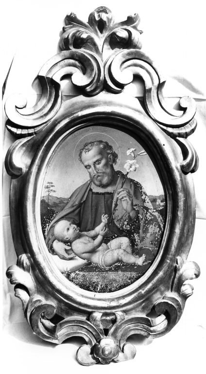 San Giuseppe e Gesù Bambino (dipinto) di Kuchler Albert detto Fra Pietro da Copenhagen (sec. XIX)