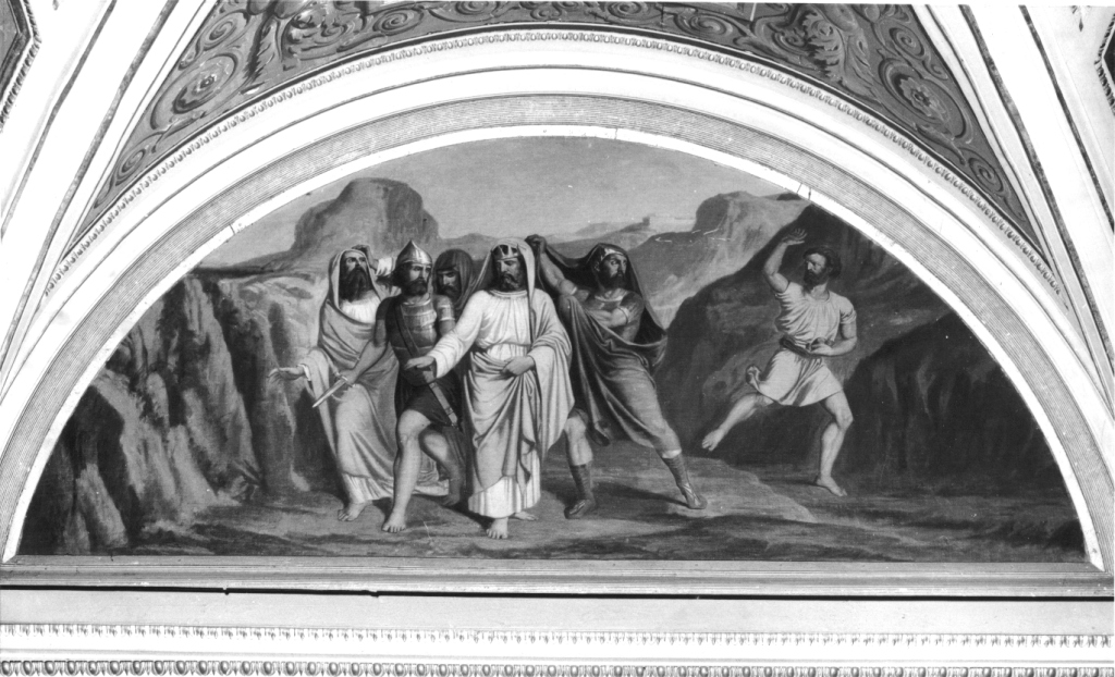 Semei maledice David (soffitto dipinto, ciclo) di Lozano Isidoro (sec. XIX)