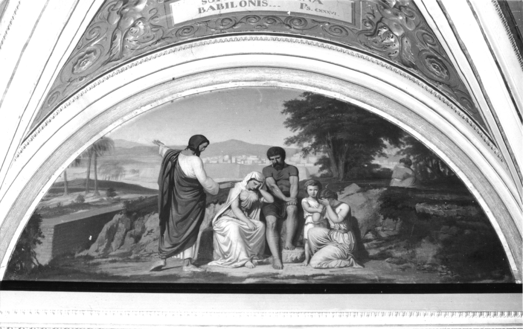 Israele piange sulle rive di Babilonia (soffitto dipinto, ciclo) di Lozano Isidoro (sec. XIX)