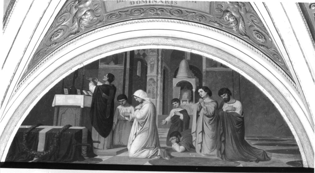 la messa per i vivi e i defunti (soffitto dipinto, ciclo) di Lozano Isidoro (sec. XIX)
