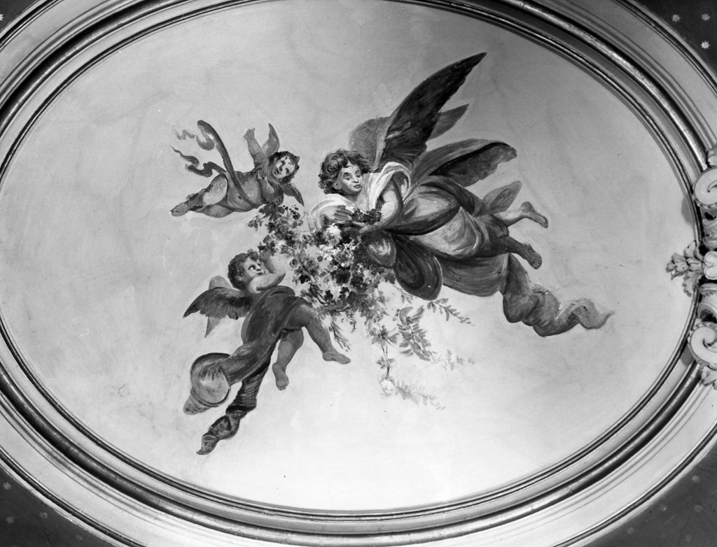 angeli reggicorona (dipinto) - ambito laziale (sec. XIX)