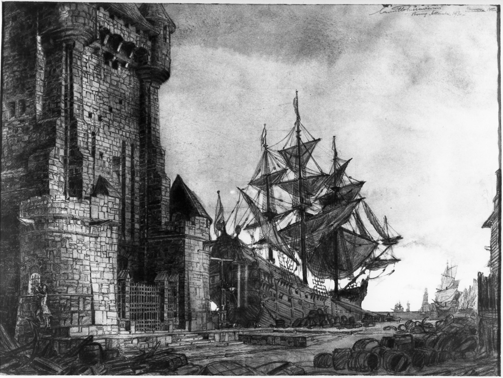 porto di Le Havre (dipinto) di Parravicini Camillo (sec. XX)