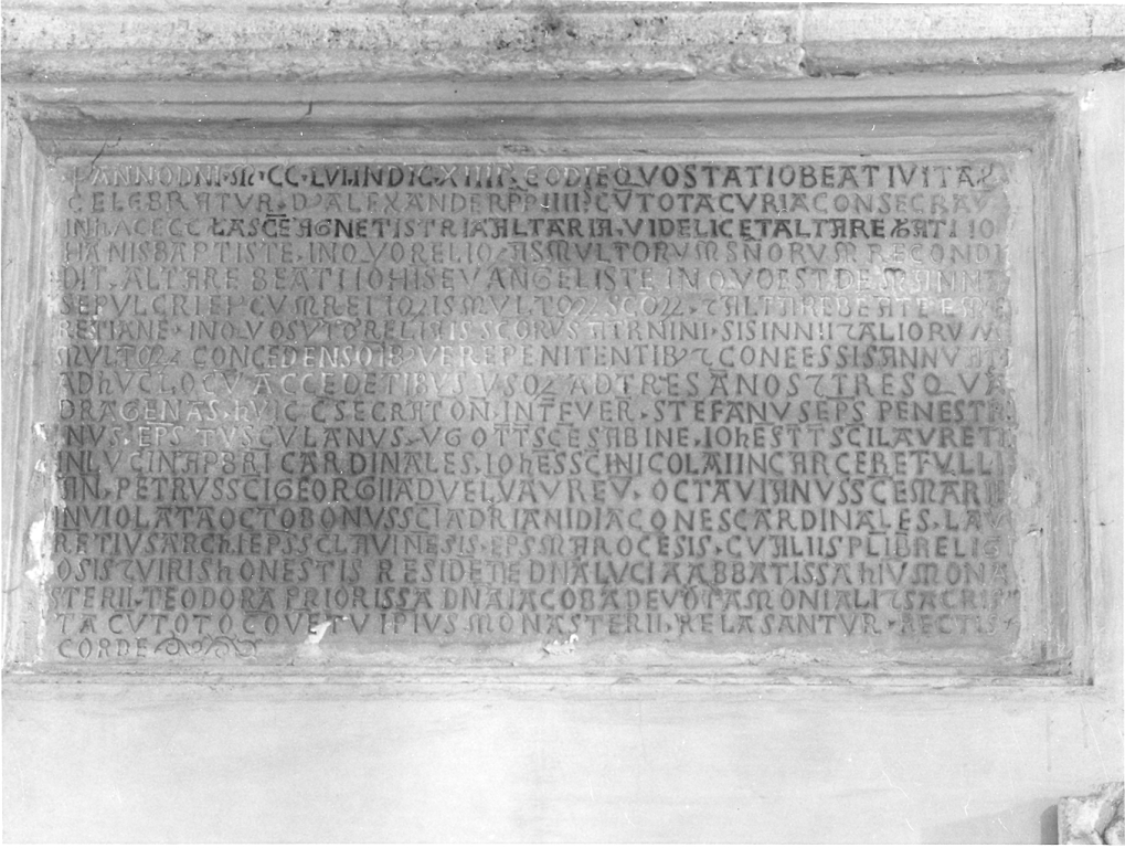 lapide commemorativa - bottega romana (sec. XIII)