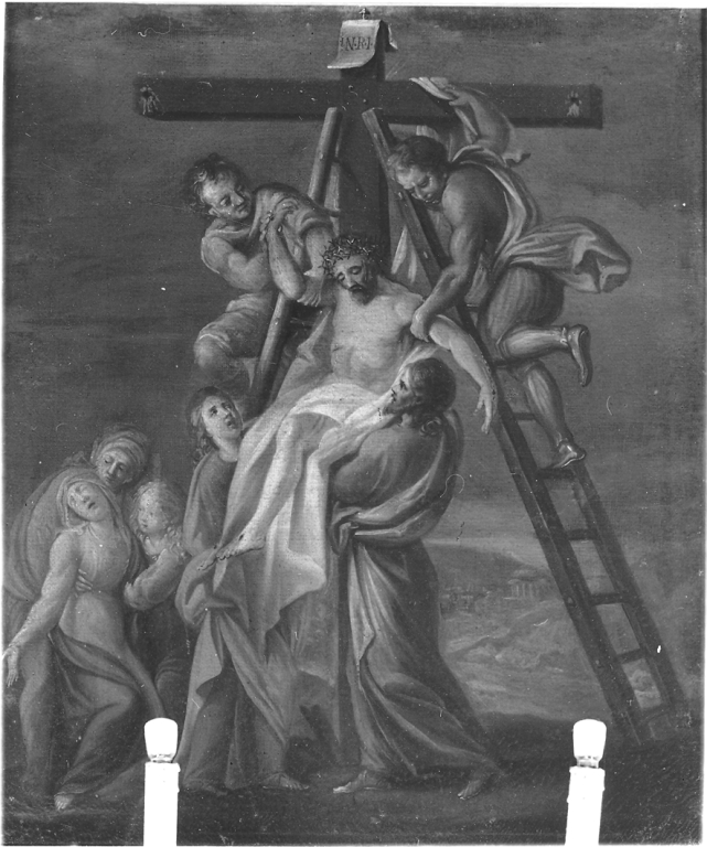 stazione XIII: Gesù deposto dalla croce (dipinto) di Maratta Carlo (cerchia) (fine sec. XVII)