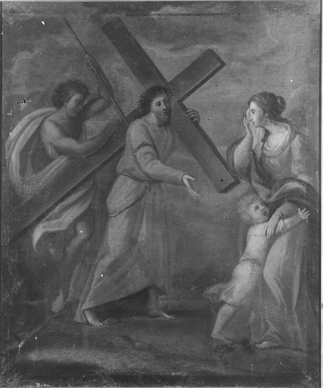 stazione VIII: Gesù consola le donne di Gerusalemme (dipinto) di Maratta Carlo (cerchia) (fine sec. XVII)