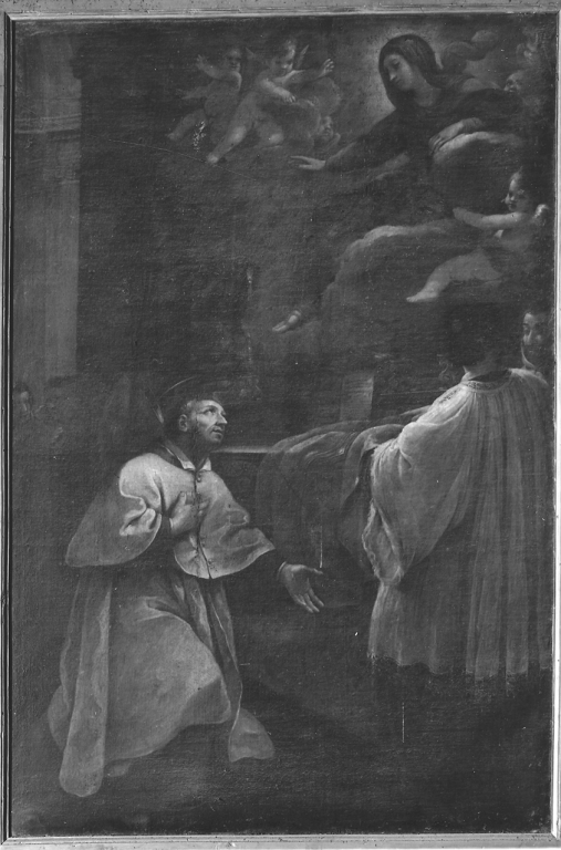 visione di Sant'Andrea Corsini (dipinto) di Sacchi Andrea (maniera) (seconda metà sec. XVII)