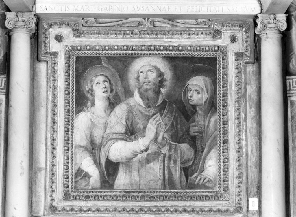 San Gabinio; Santa Felicita; Santa Susanna (dipinto) di Croce Baldassarre (attribuito) (fine sec. XVI)
