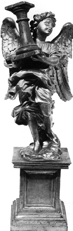 angelo con simbolo della passione: colonna (statua) - bottega romana (sec. XVIII)