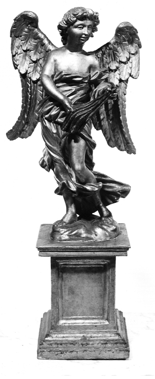 angelo con simbolo della passione: flagelli (statua) - bottega romana (sec. XVIII)