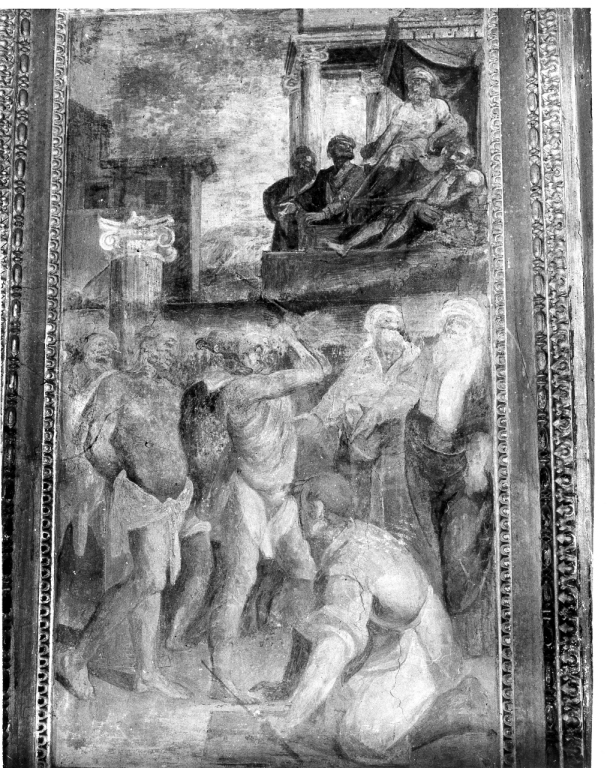 fustigazione di un martire (?) (dipinto) di Lilli Andrea (attribuito) (secc. XVI/ XVII)