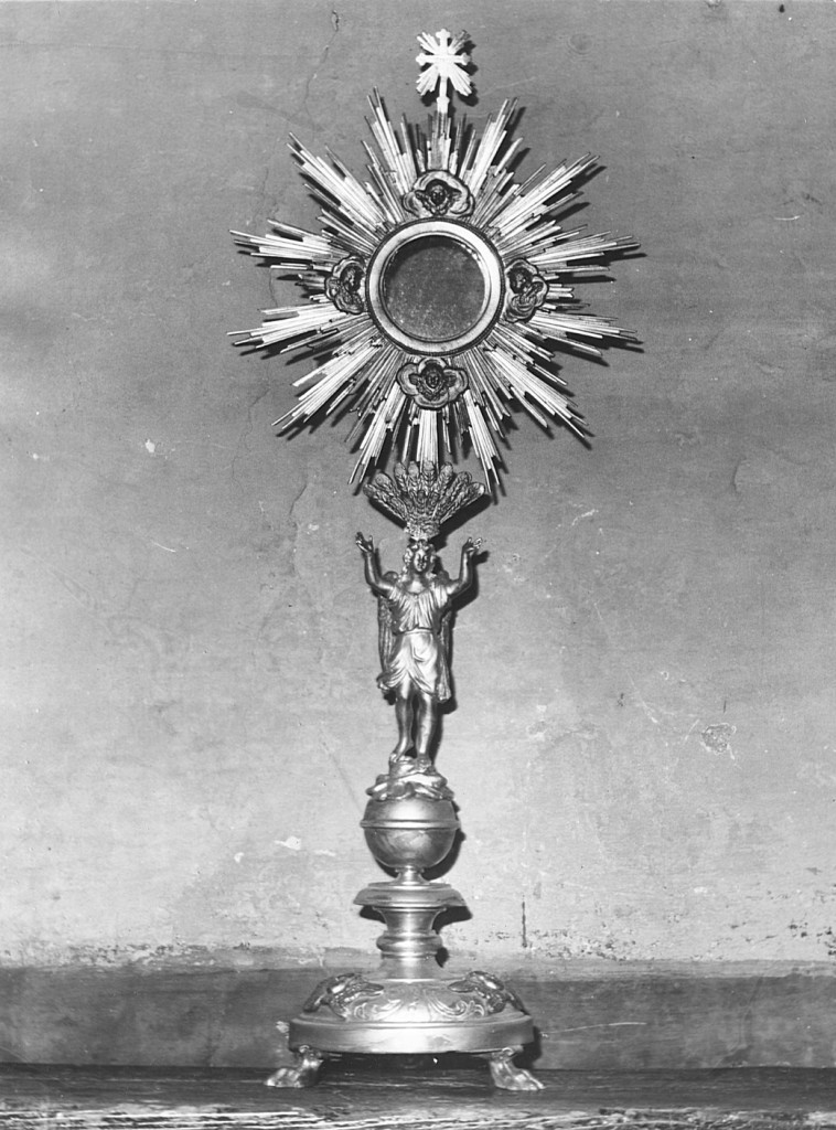 ostensorio - a raggiera - ambito laziale (terzo quarto sec. XIX)