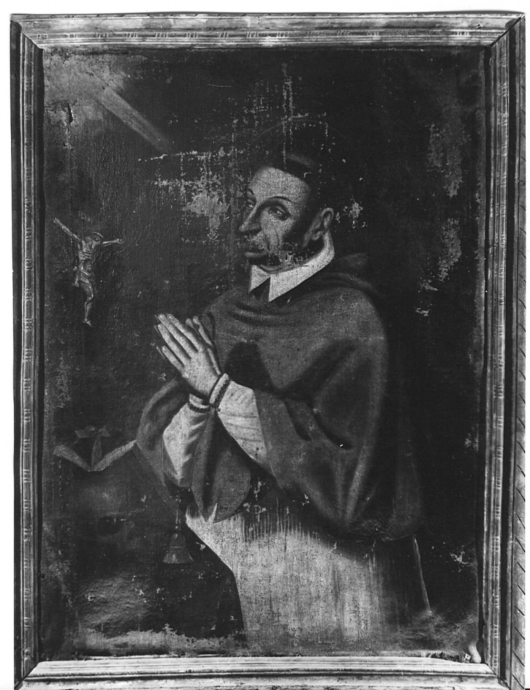 San Carlo Borromeo in adorazione della croce (dipinto) - ambito laziale (sec. XVII)