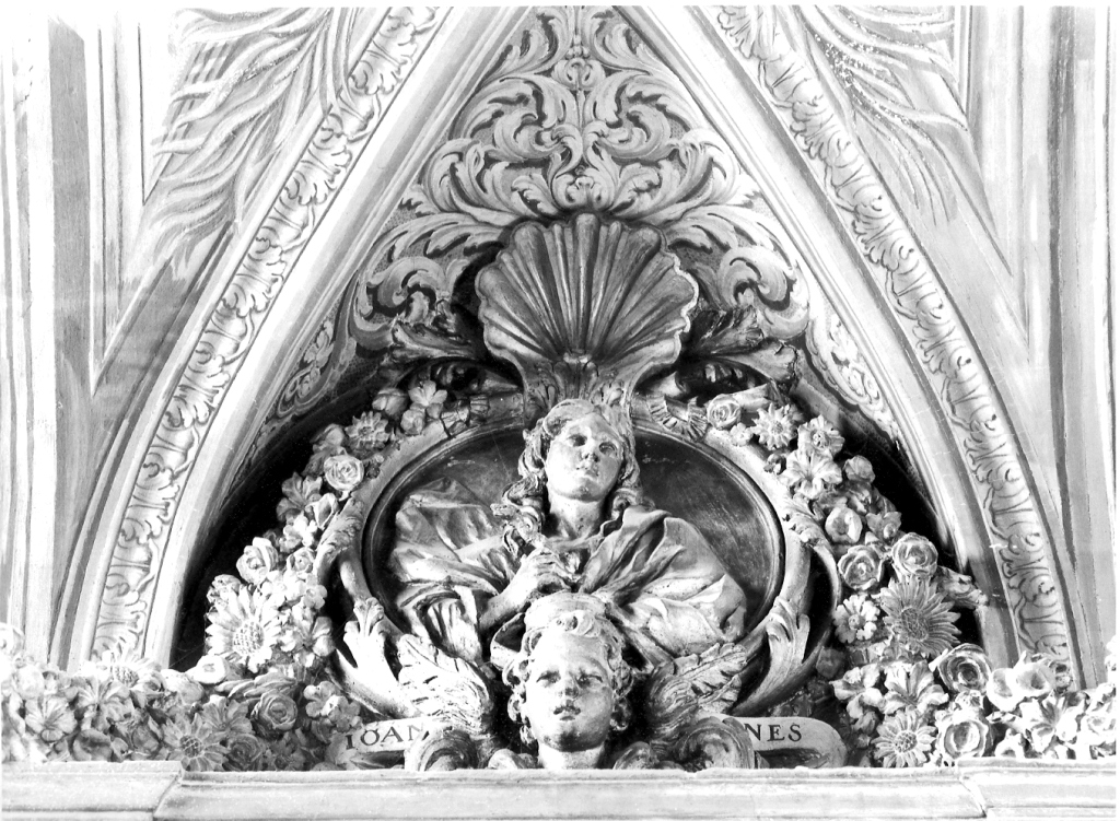 San Giovanni Evangelista (decorazione plastica) di Ottoni Lorenzo (maniera), Maille Michel (maniera) (ultimo quarto sec. XVII)